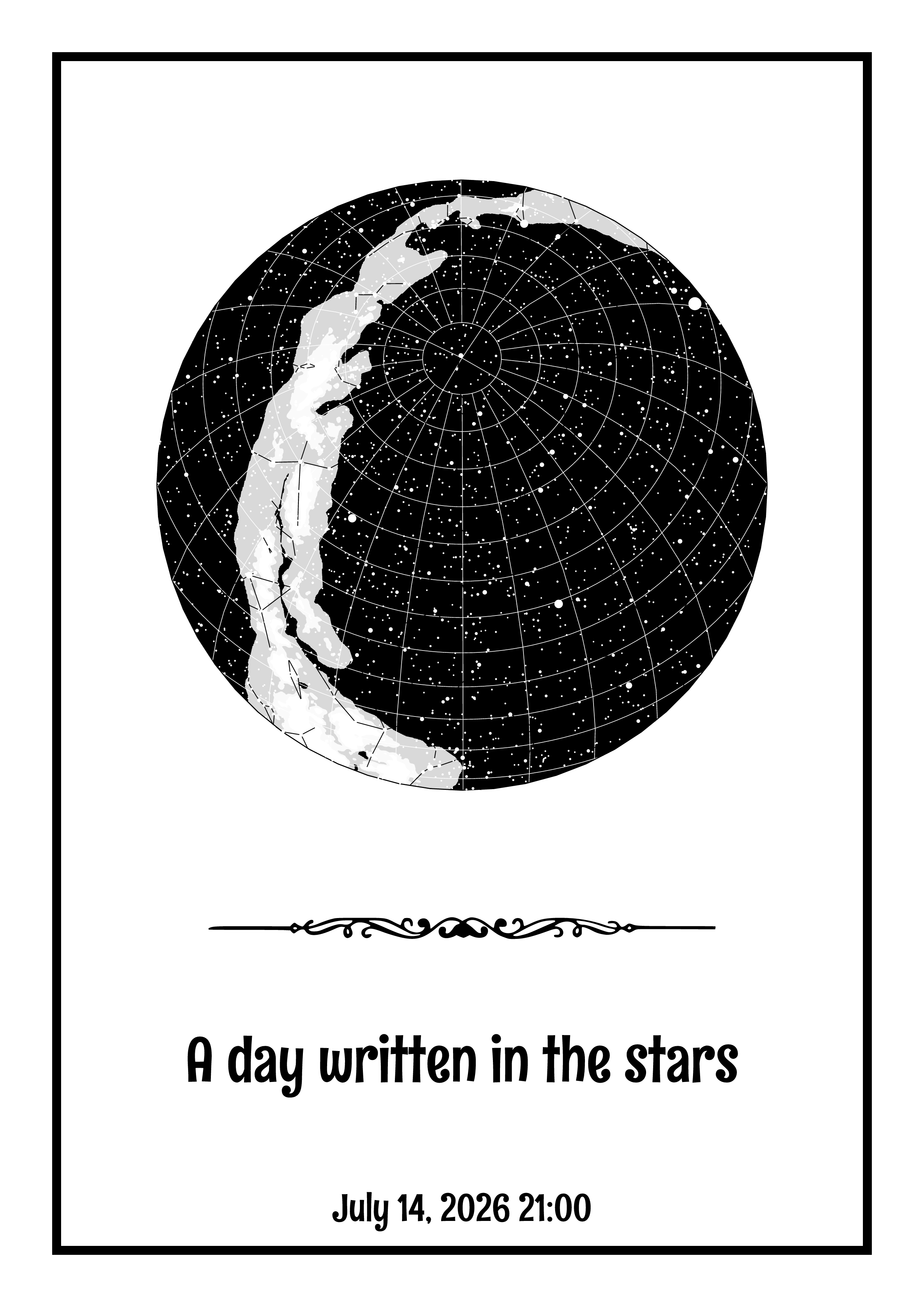 Example personalized star map poster